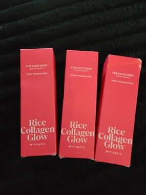 3pk The Face Shop Pink Collagen Wrapping Mask, Peel-Off Facial Mask for Glass Sk